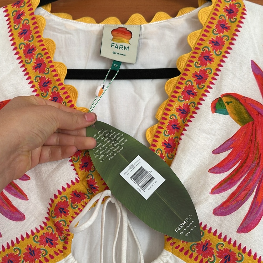 FARM Rio Off-White Vivid Garden Maxi Dress NWT - Picture 8 of 10